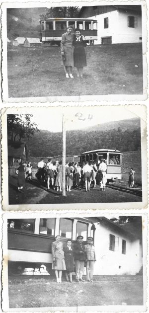 Automotorul AM1 fabricat în 1936 la Întreprinderile Electromecanice Municipale din Timișoara, utilizat începând cu anul 1937 pe linie ferată particulară între Zăvoi și Poiana Mărului, Banat, lot de 3 fotografii
