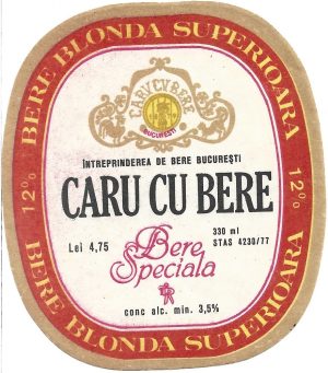 Etichetă bere specială Caru cu bere, Întreprinderea de bere București