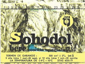 Etichetă bere blondă specială Sohodol