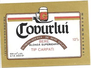 Etichetă bere blondă superioară tip Carpați, Covurlui, Întreprinderea de bere Galați