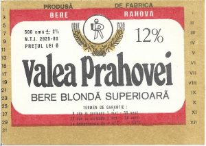 Etichetă bere blondă superioară Valea Prahovei, Fabrica de bere Rahova