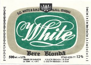 Etichetă bere românească White, SC White DMC SRL, Ovidiu