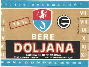 Etichetă bere Doljana, Fabrica de bere Craiova
