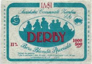 Etichetă bere blondă specială Derby, Iași, Societatea comercială Zimbru SA, începutul anilor 1990