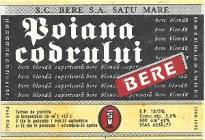 Etichetă bere Poiana codrului, 1994-1995, SC Bere SA Satu Mare