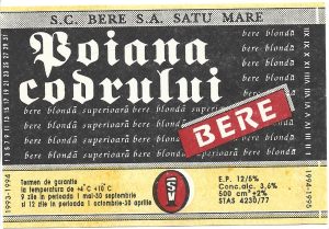 Etichetă bere Poiana codrului, 1994-1995, SC Bere SA Satu Mare