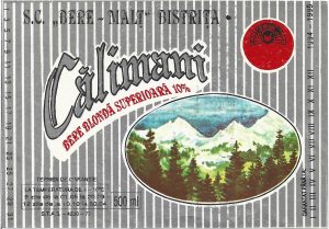 Etichetă bere blondă superioară Călimani, 1994-1995, SC Bere Malț Bistrița