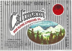 Etichetă bere blondă superioară Călimani, 1994-1995, SC Bere Malț Bistrița
