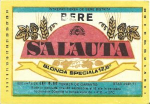 Etichetă bere blondă specială Salauta, Întreprinderea de bere Bistrița