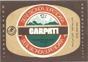 Etichetă bere blondă superioară Carpați