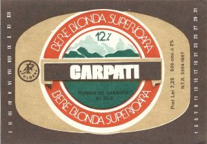 Etichetă bere blondă superioară Carpați