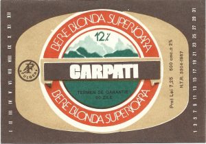 Etichetă bere blondă superioară Carpați