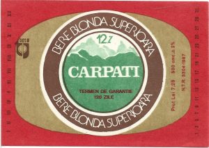 Etichetă bere blondă superioară Carpați