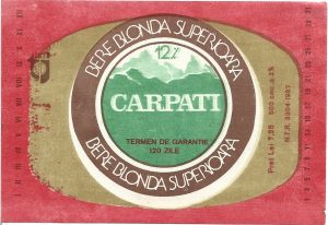 Etichetă bere blondă superioară Carpați