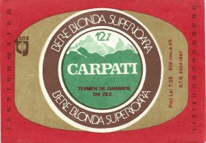 Etichetă bere blondă superioară Carpați