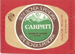 Etichetă bere blondă superioară Carpați