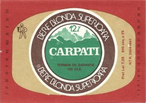 Etichetă bere blondă superioară Carpați