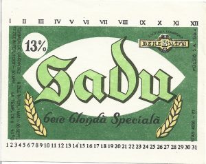 Etichetă bere blondă specială Sadu, Societatea comercială Bere Sadu, începutul anilor 1990