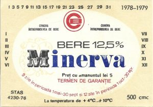 Etichetă bere Minerva, 1978-1979, Întreprinderea de bere Craiova