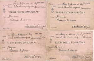 Petru E Oance (Tata Oance), lot de 19 cărți poștale pe care le-a expediat mamei sale la Bocșa în anul 1914, pe când făcea serviciul militar în Regimentul 43 Infanterie austro-ungară în timpul Primului Război Mondial