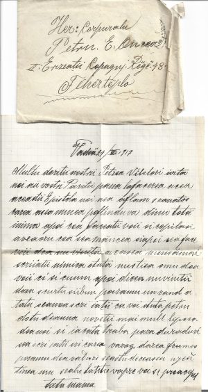 Petru E Oance, lot de 21 scrisori primite de la frați, veri și socri, 1916