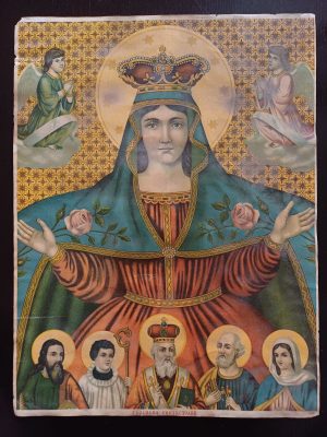 Fecioara Protectoare, litografie românească religioasă de epocă