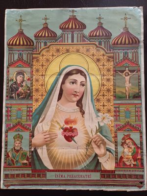Inima Preacuratei, litografie românească religioasă de epocă