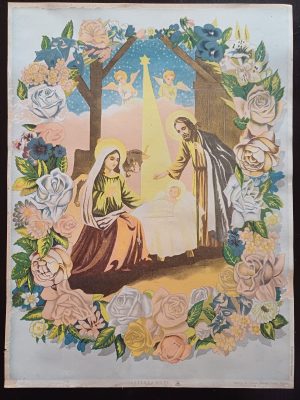 Nașterea Domnului, litografie românească religioasă de epocă tipărită la Gherla, județul Cluj