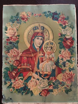 Sfânta Madona din Ierusalim, litografie românească religioasă de epocă
