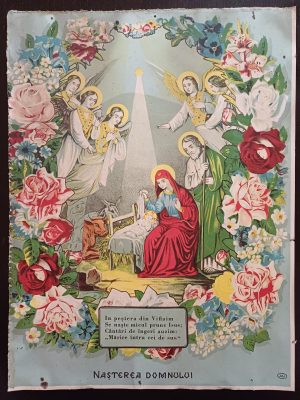 Nașterea Domnului, litografie românească religioasă de epocă