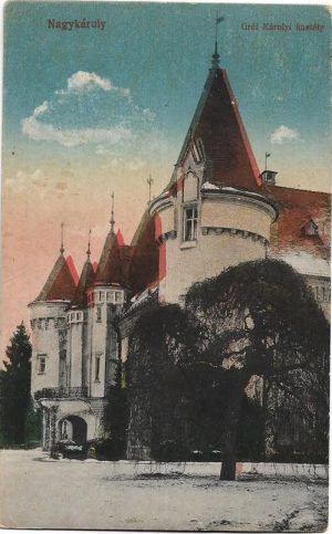 Carei, castelul contelui Károly, carte poștală