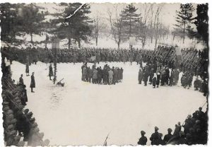 Depunerea jurământului de centru de instrucție a zonei Regimentul 8 Dorobanți Buzău, Soloneț, județul Suceava, 1943