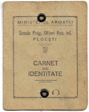 Carnet de identitate, Școala de pregătitoare de ofițeri rezervă de infanterie, Ploești, 1929