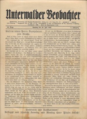 Unterwalder Beobachter, periodic săsesc din Sebeș, județul Alba, 30/1936