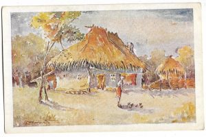 Gospodărie țărănească în Folăchești-Vlașca, carte poștală
