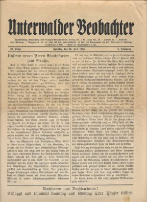 Unterwalder Beobachter, periodic săsesc din Sebeș, județul Alba, 30/1936