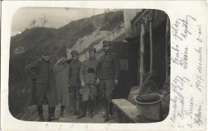 Ofițeri ai Regimentului 21 Infanterie ku recrutat din Cluj, 1917, pe front la Šilovci, azi în Bosnia-Herțegovina, Primul Război Mondial