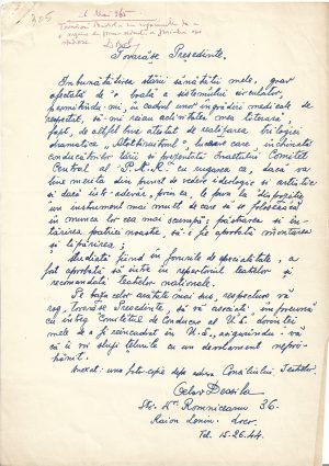 Octav Dessila, act scris și semnat olograf, 1965