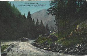 Parte din Colibița/Teil aus Colibița/Részlet Colibițárol, carte poștală circulată Bran - Făgăraș