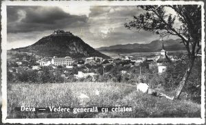 Deva, Vedere generală cu cetatea, fotografie studio Corso, Deva, carte poștală