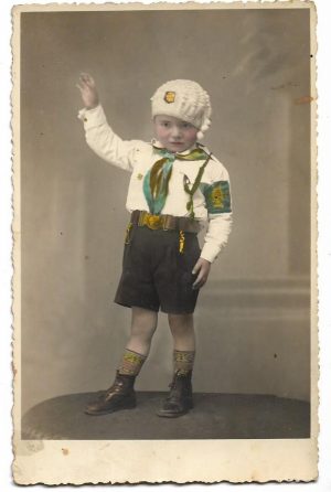 Straja Țării, fotografie colorizată, 1938, Teremia Mare, județul Timiș Torontal