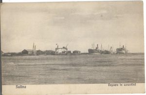 Sulina, vapoare în carantină, carte poștală
