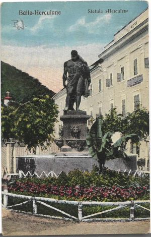 Băile Herculane, Statuia Hercules, carte poștală