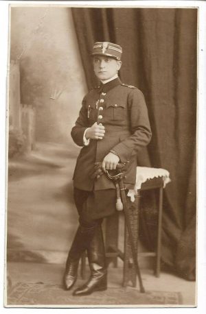 Ofițer român cu sabie, 1925, studio Foto Pax Bucowski