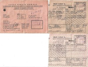 Carnet cu bilete cupoane, CFR, 1990, călătorie internațională Cluj-Napoca - Sofia