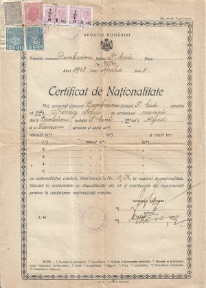 Certificat de naționalitate, Dumbrăveni, județul Târnava Mică, 1948