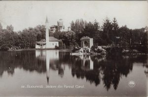 București, Vedere din Parcul Carol, carte poștală