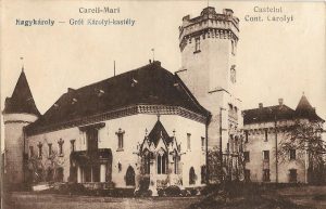 Carei, castelul contelui Károly, carte poștală
