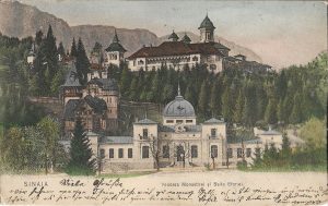 Sinaia, Vederea Monastirei și Băile Eforiei, carte poștală