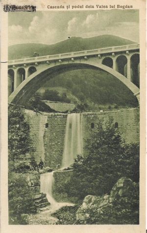 Comarnic, Cascada și podul de la Valea lui Bogdan, carte poștală